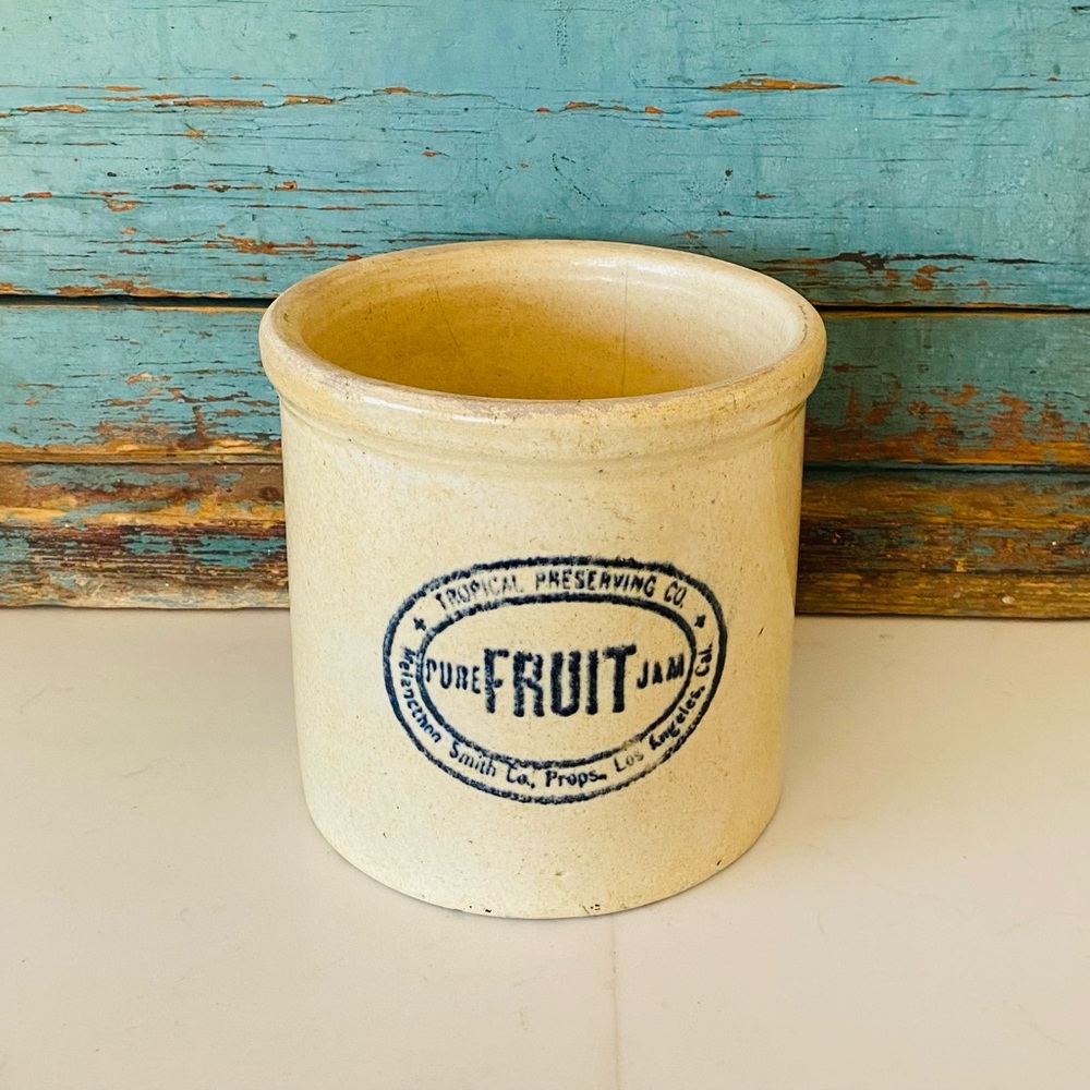 ♥️ Tropical Preserving Company ♥️ Pure Fruit Jam Los Angeles Stoneware Jar